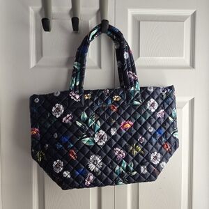 MZ Wallace Navy Floral Quilted Metro Tote Special Edition L20inx W12in